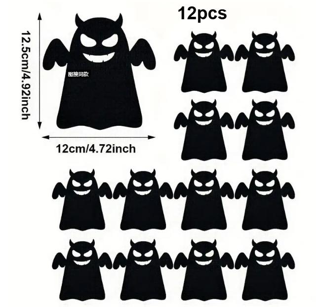 

Halloween Black Bat Placemats, Knife and Fork Holders, Candy Clips, Suitable for Various Occasions Including Home, Kitchen,Hotel