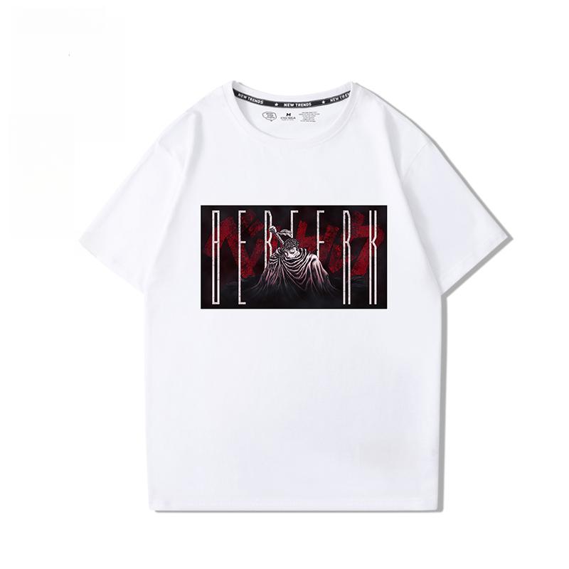 Berserk Anime Hübscher Druck 100% Baumwoll-T-Shirt Sommer Herren Lässig Bequem Atmungsaktiv Streetwear