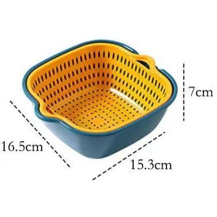 6 in 1 Plastic Colander Strainer Vegetable and Fruit Food Drain Cleaning Mesh Basket Set Sink Washing Bowl for Kitchen