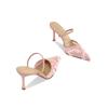 Mode Mode Spitze Blumen Mesh Damen Pumps Elegant Spitz Zehenbereich Slingbacks Stiletto Hohe Absätze Pantoletten Sommer Weiblich Party Kleidschuhe