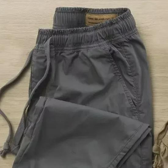 Men's Spring/Summer Casual Nine-Point Pants - Loose Fit Sports Leggings with Drawstring for Outdoor Activities