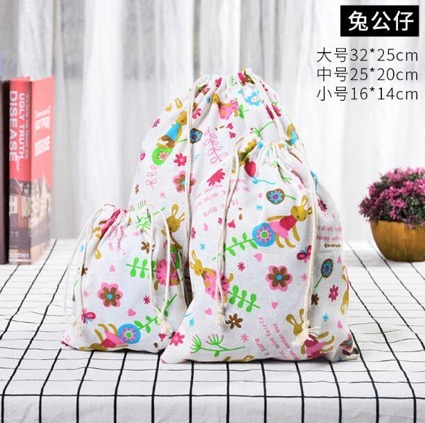 Kočka Medvěd Kreslený Stahovací Šňůrka Bavlněná Lněná Úložná Taška Dárková Cukrovinka Šperky Organizér Make-up Kosmetika Mince Klíče Tašky 49002