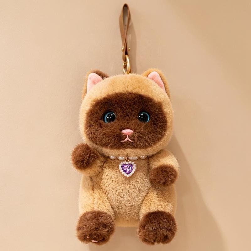 Adorable Cat Plush Scented Ornament Stuffed Soft Toy Kawaii Cute With Heart Pendant For Accessory Car Home Giftable