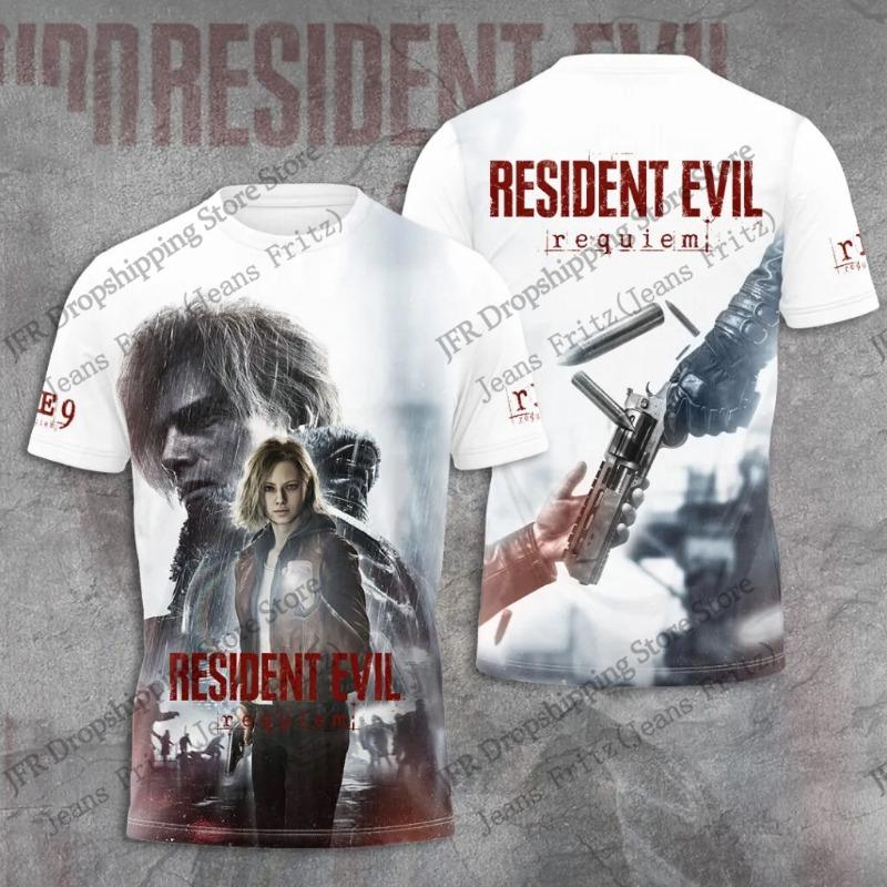 Nuova T-shirt Stampata 3D Anime Resident Evil Uomo Donna Moda Estiva Casual Vintage Manica Corta Top Magliette Abbigliamento Bambini