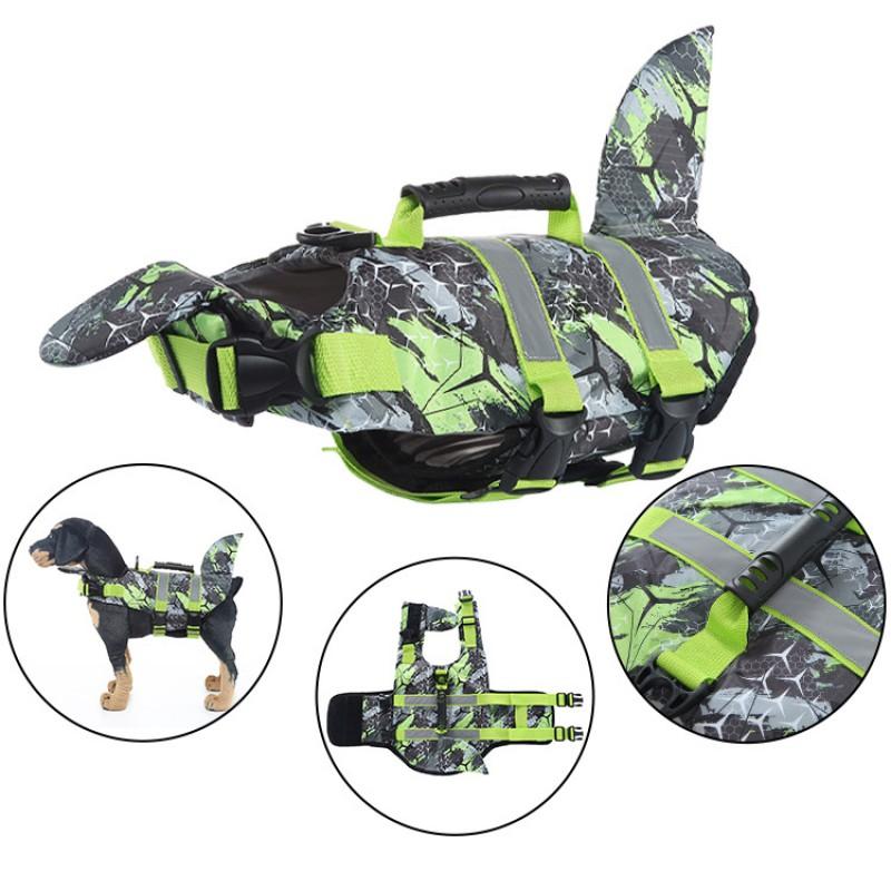 Pet Life Jacket Medium To Large Dogs Swimming Vest With Reflective Stripes Adjustable Hook-and-Loop
