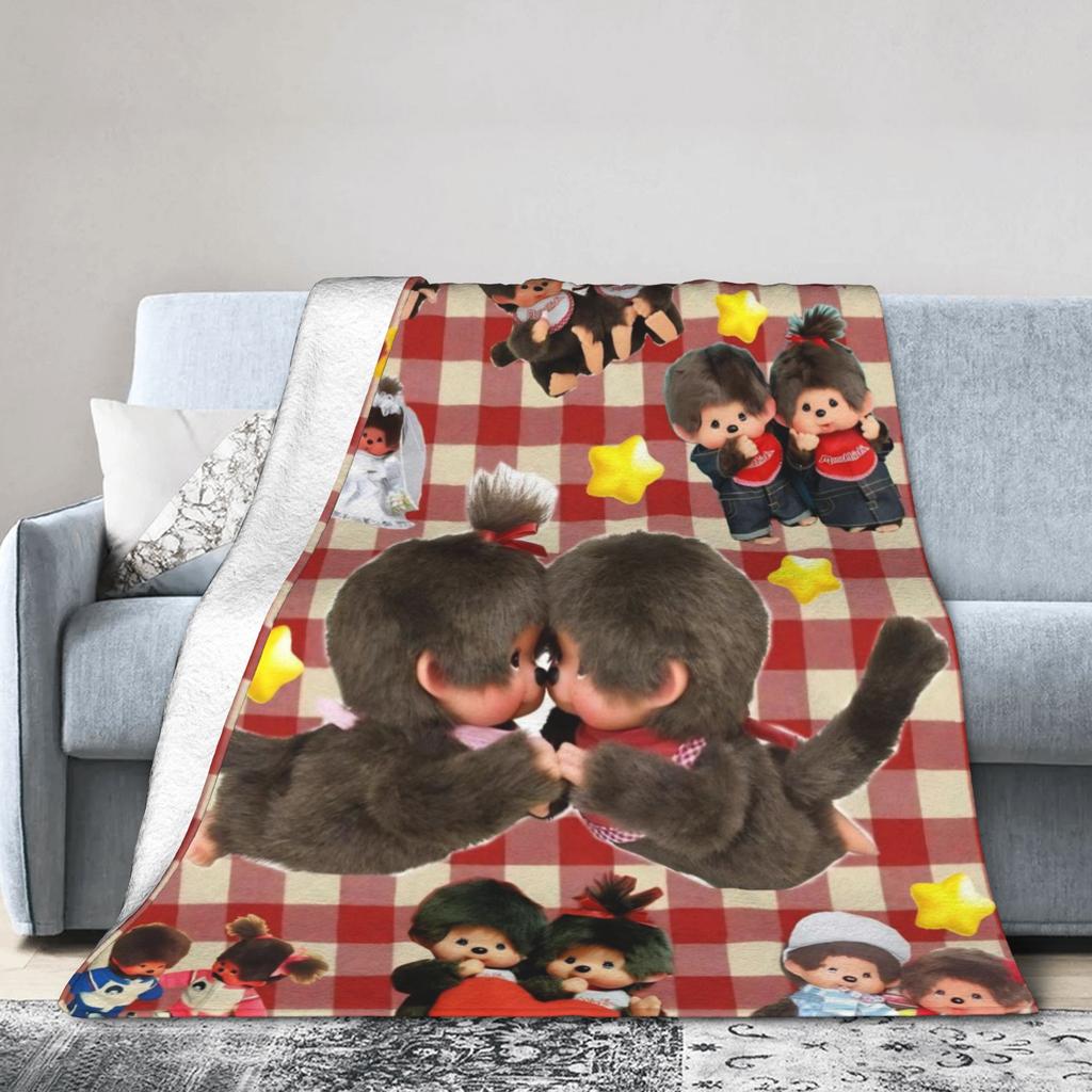 Kawaii Monchhichis Blanket Ultra Soft Throw Blankets for Bed 50x60 Inch Multiple Sizes Bedspreads