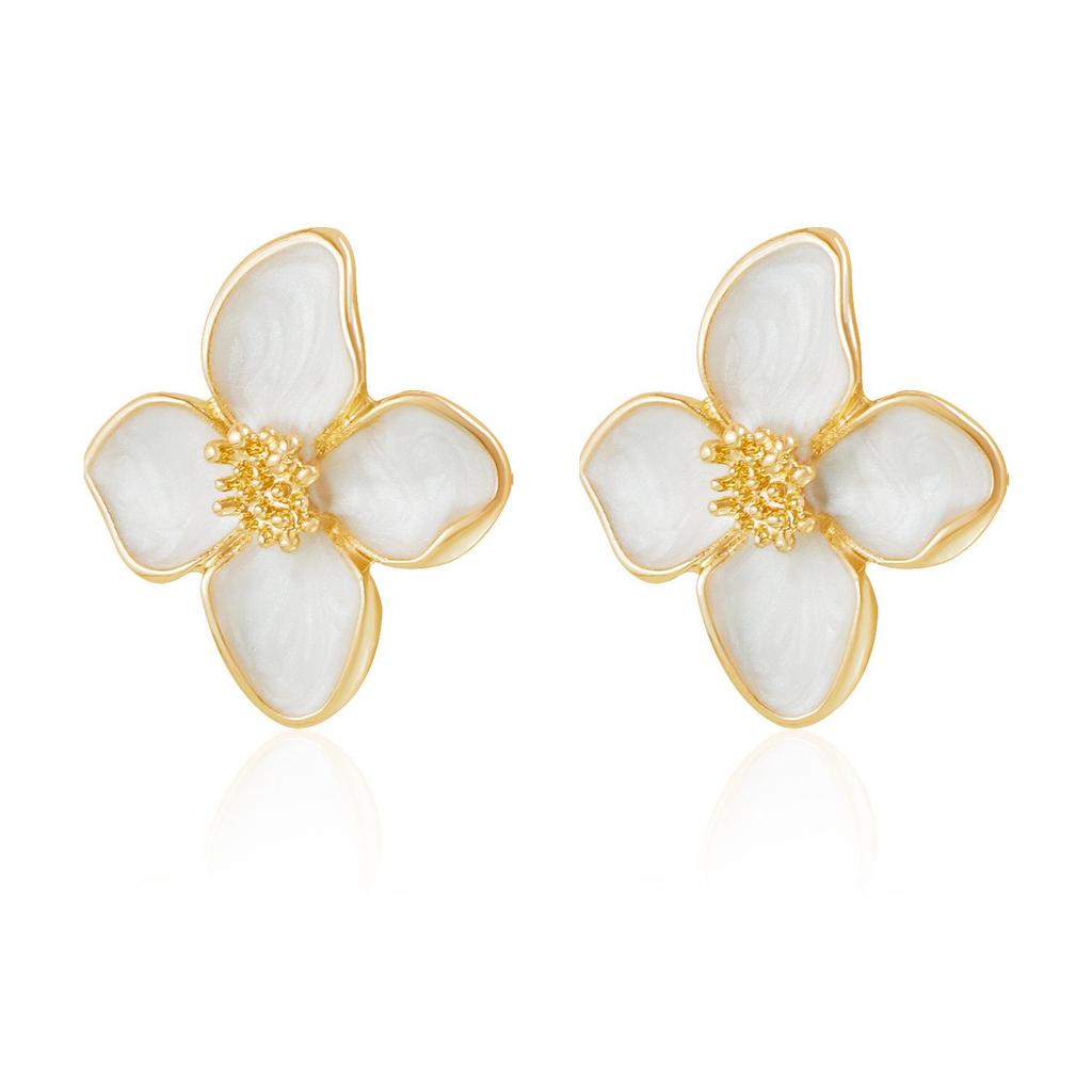 European & American Luxurious Heart & Star Flower Drop Earrings with Ear Cuffs
