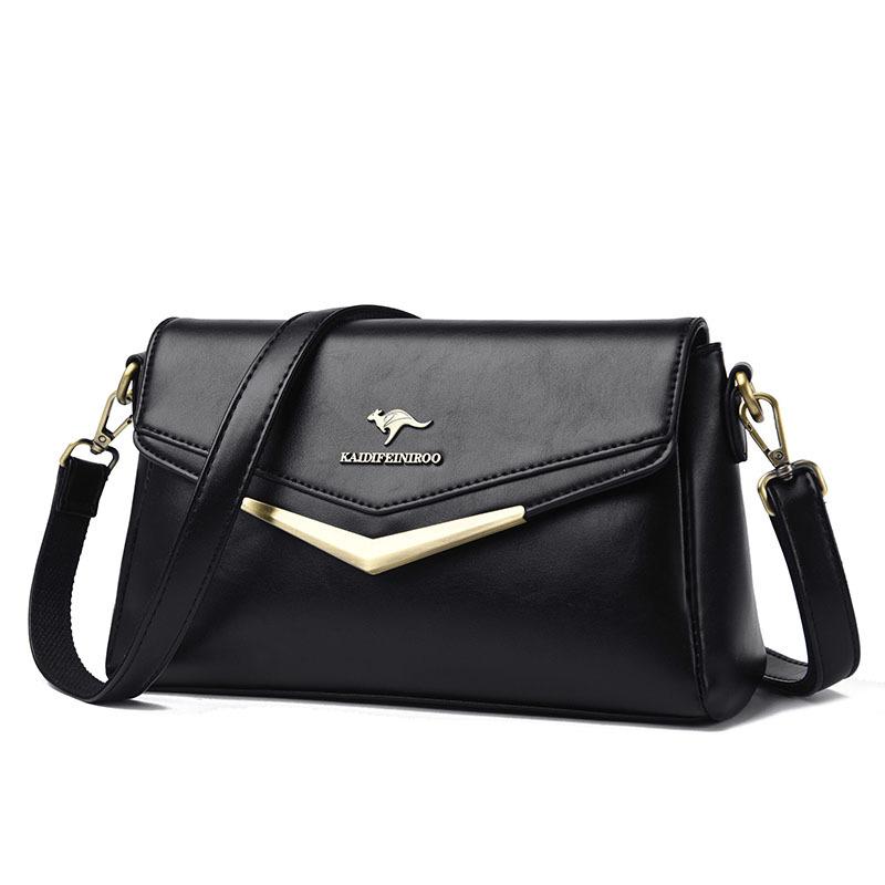 

Годовая сумка для мамы зимняя мягкая кожаная повседневная женская сумка из искусственной кожи модная сумка через плечо чёрный