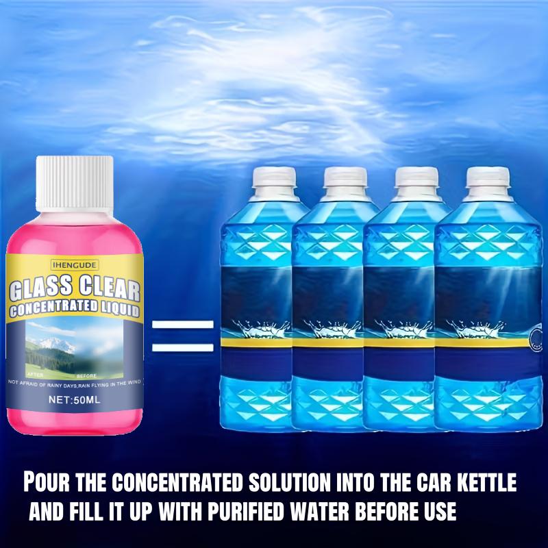 Premium Glass Cleaner Windshield Wiper Fluid, 1:100 Concentrated Solution, Suitable for Removing Water Stains, Tar, and Oxidation Layers, E