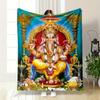 Hindu Deity Ornate Throne Blanket Bedroom Blanket for Livingroom Couch Lunch Break Soft Throw for Friend's Festival Gift