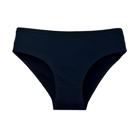 Bomullsunderkläder för Kvinnor Sexiga Lågt Skurna Ribbade Hipster Bikiniunderbyxor Full Täckning Andningsbara Cheeky Trosor