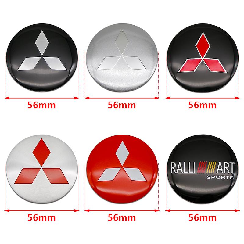 4Pcs Car Wheel Center Hub Cap Rim Cover Stickers Accessories For Mitsubishi Outlander Xl Ralliart Mirage L200 Galant Space Star