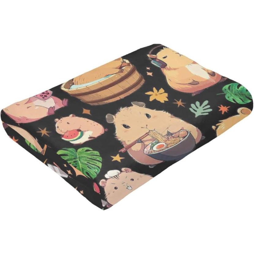 Capybara Gift Blanket Throw Blanket Lightweight Cozy Plush Blanket for Bedroom Living Rooms Sofa Couch 50"X40"