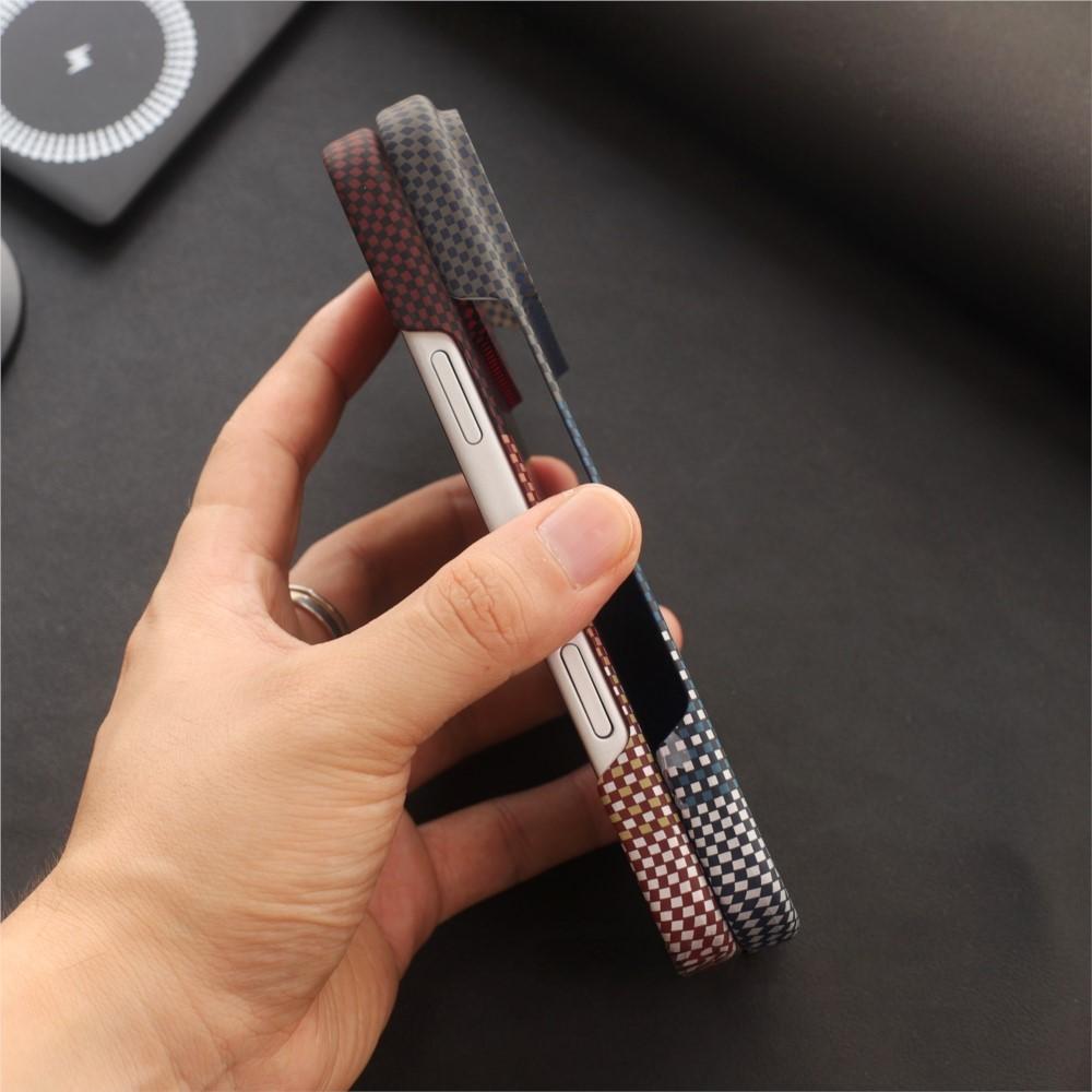Ultra Thin Carbon Fiber Texture PC Case for For Iphone 17 Air 16 Plus 1 14 13 12 Pro Max Magnetic Borderless Cooling Cover