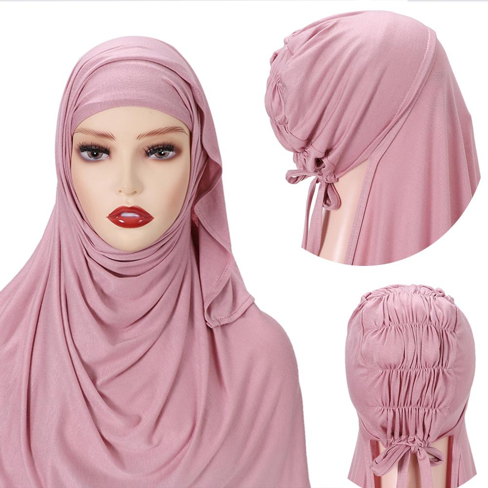 High Quality Instant Jersey Hijab For Muslim Women With Inner Cap Bonnet Hijab For Muslim Women Headcover Shawls