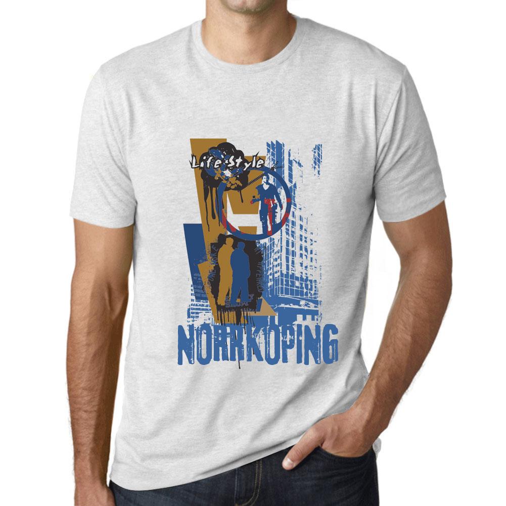 Vintage Tee Shirt for menn Grafisk T-skjorte NORRKOPING Livsstil Vintage Hvit