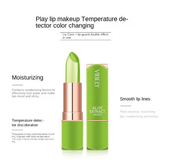 Jelly Color Changing Lipstick Moisturizing Lip Gloss Female Makeup Girl Aloe Vera Gel Slit Beauty Cosmetics Accessories Make Up