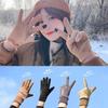 Gloves Winter Women's Velvet Warm Cold Cute Students Winter Riding Driving Touch Screen Suede Women's Gloves