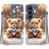 Handmade PU Leather Flip Case for Infinix Hot 50 4G (X6882, X6882B) Anti-Slip Shockproof Cover with Wrist Strap & Heart/Rose Cat Designs