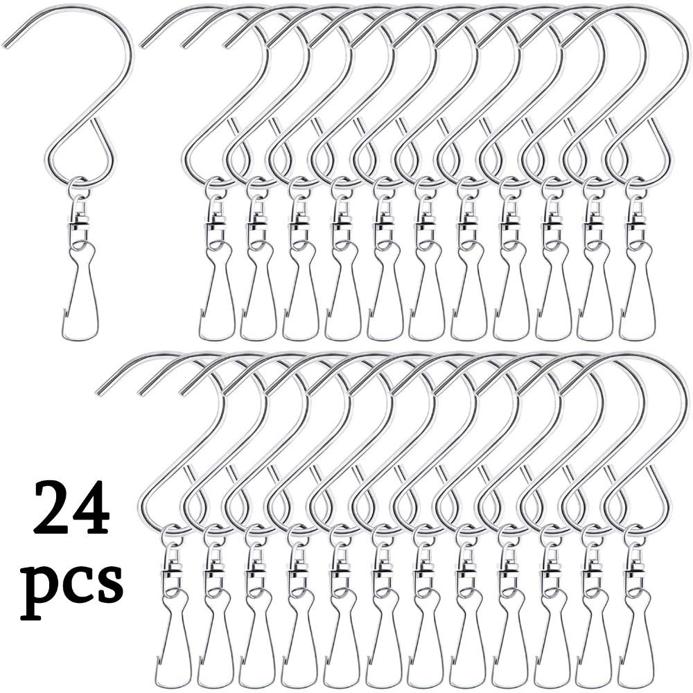 

24pcs Swivel Clip Hanging Hooks 360 Degree Rotating Windsock Clips for Hanging Wind Chimes Plants Bird Feeder Birdcage Swivel Hooks Clips 24pcs