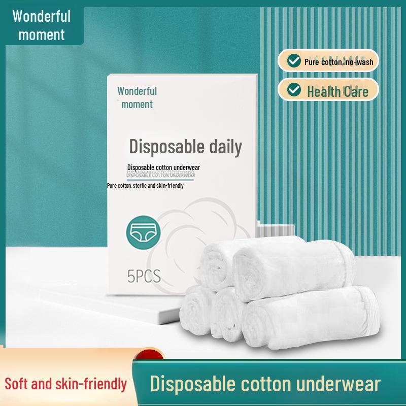 Convenient Sterilized Cotton Disposable Underwear for Travel & Daily Use - Men & Women