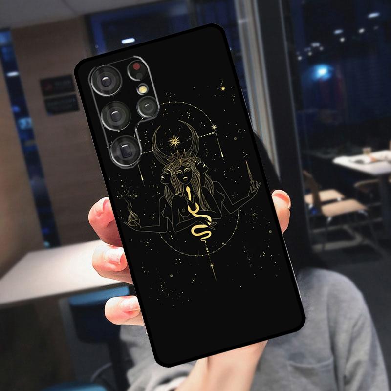 Triple Moon Goddess Hecate Tarot Card Cover For Samsung Galaxy S24 Ultra S25 S22 S23 Plus S20 S21 FE S9 S10 S23 FE Phone Case