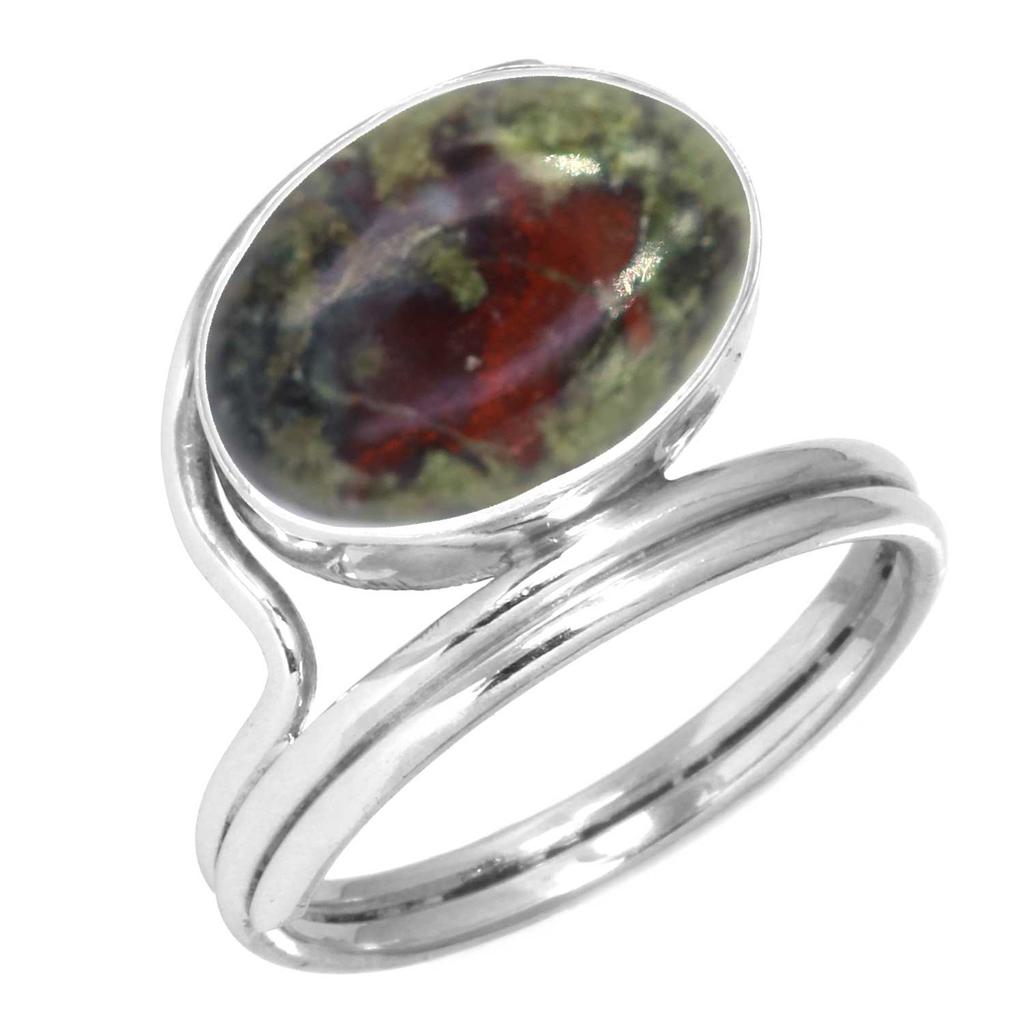 925 Sterling Silver Ring Women Gemstone Handmade Jewelry Mothers' Day Gift Dragon Blood Jasper Garnet In Limestone Kiwi Quartz Fashion