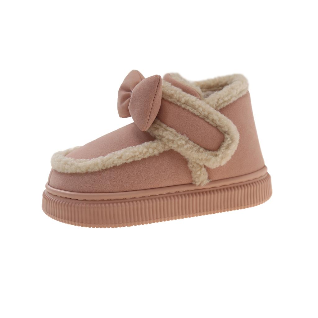 Fashion 2024 New Women's Shoes Fashion Short Plush Hot Sale Round Toe Wear Resistant Butterfly Knot Shoes for Women Zapatos Para Mujeres