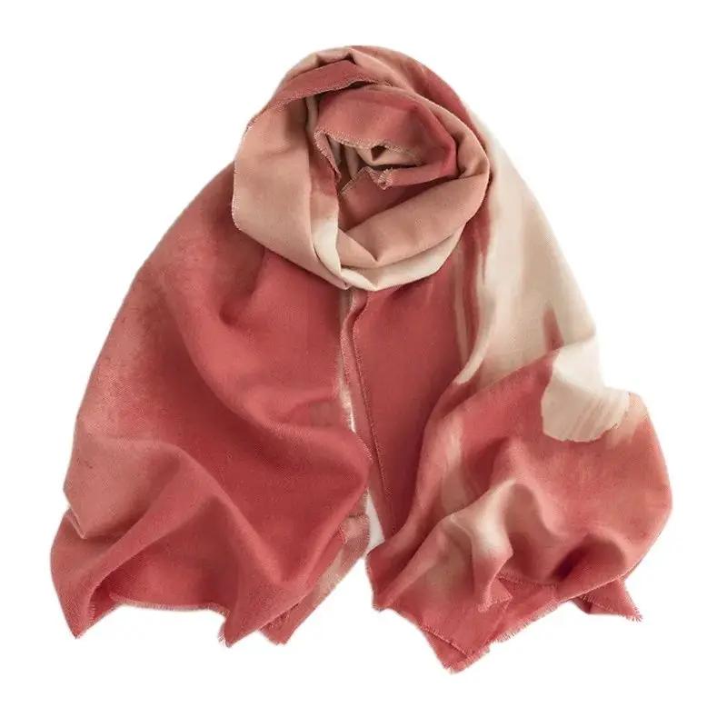 

Fall Winter Luxury Brand Scarf Floral Tie dye Animal Boho Printing Cashmere Handfeeling Soft Brushed Warm Shawl For Women Scarf