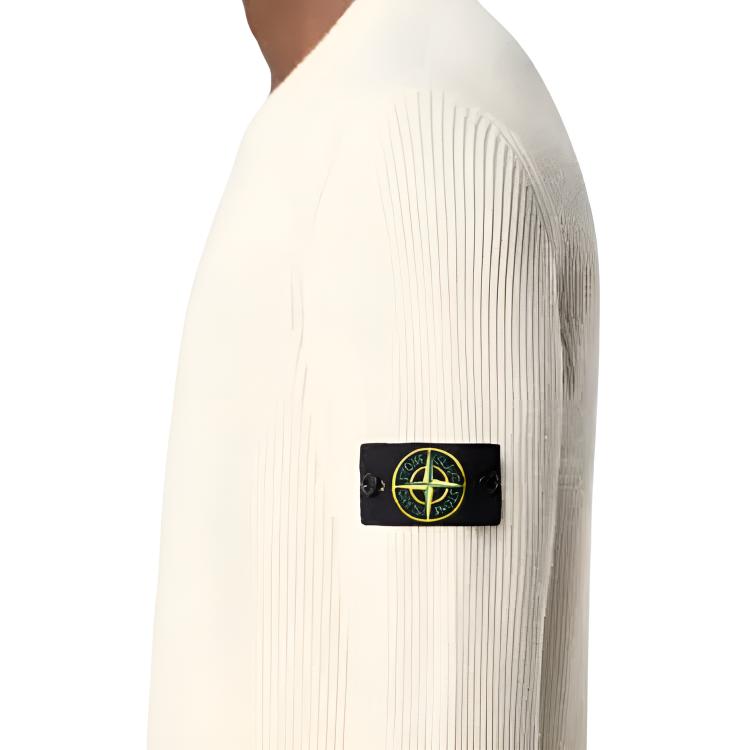 Stone Island Badge Pullover Crew Neck Sweater Men sweater Beige K2S155100053S00C2-V0093