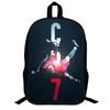 Cristiano Ronaldo Motiv Rucksack Schulkinder 17 Zoll Oxford-Gewebe Doppeltes Träger-Tasche Mit Atmungsaktiven Gepolsterten Trägern