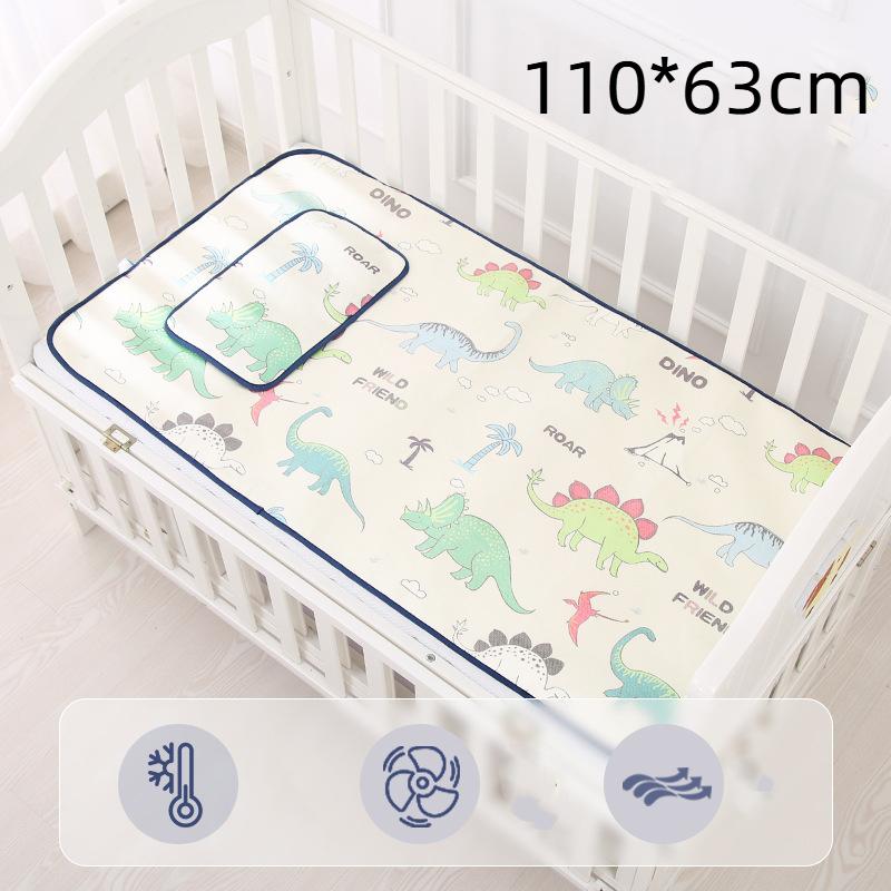 Baby Cot Mat Ice Silk Summer Breathable Baby Cartoon Mat Children's Breathable Ice Silk Mat Kindergarten Nap Mat