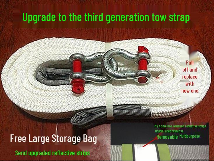 Heavy-Duty Tow Rope: 5-10 Ton Capacity, Off-Road & Small Vehicle, 5-9 Meters with Hook