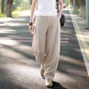 2026 Spring/Summer Women's Comfortable Ramie Wide-Leg Carrot Pants - Retro Lantern Style, Loose & Casual