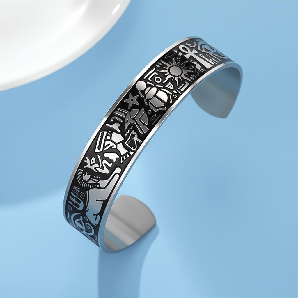  Mysterious Ancient Egyptian Bracelet Anke Cross Eye of Horus Sphinx Symbol Bangles Vintage Egypt Amulet Jewelry Gift