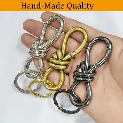 Llavero Mosquetón Nudo con Mecanismo de Seguridad Inoxidable Alta Durabilidad Cierre Nudo Trenzado Amuleto para Bolso Accesorios para Llavero