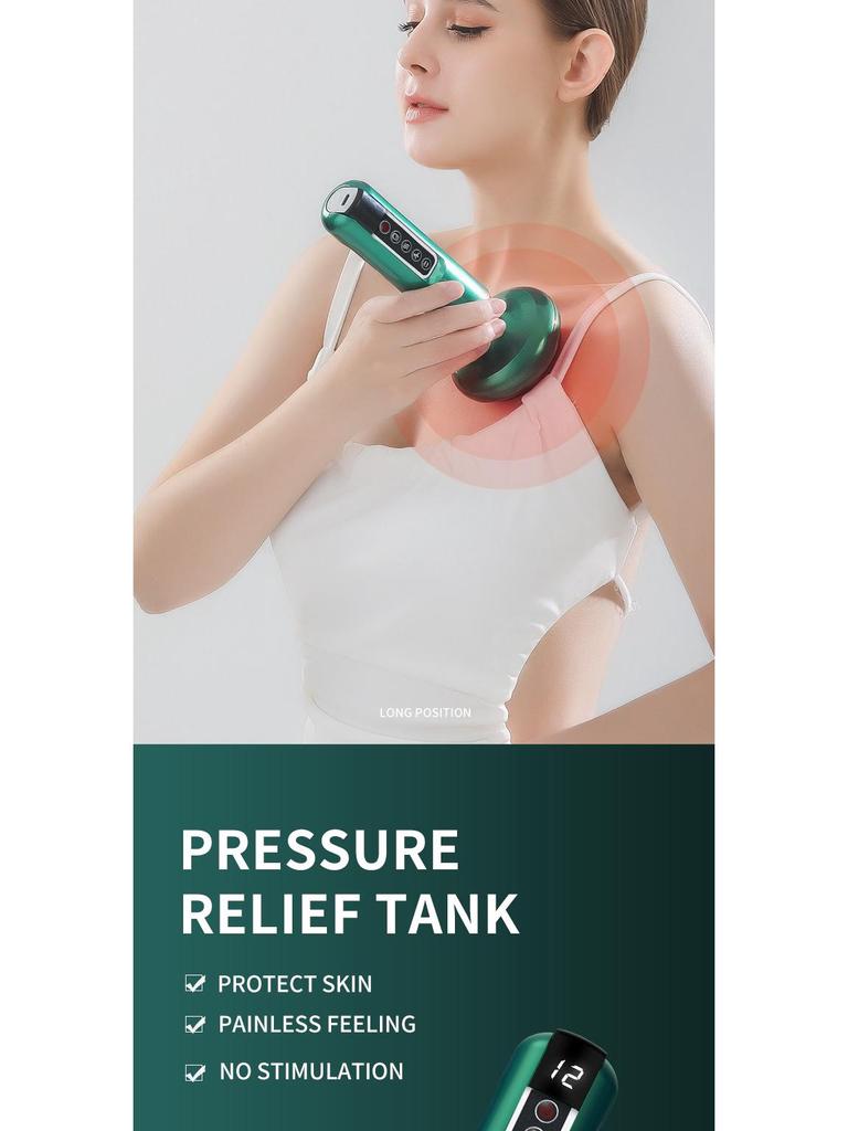 Electric Scraping & Cupping Device with Massage, Meridian Dredging, Hot Compress, and Suction Therapy.