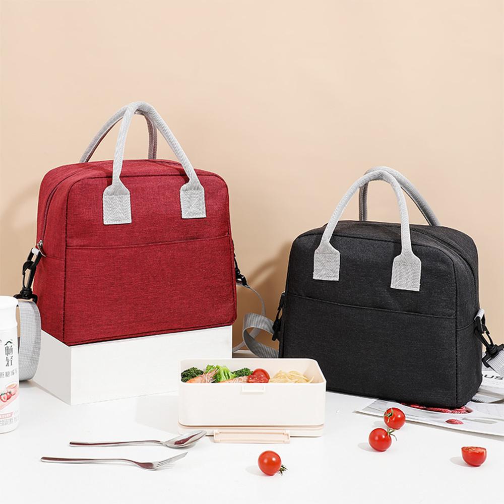 Portable Lunch Bag Cooler Tote Hangbag Picnic Insulated Box Canvas Thermal Food Container Men Women Kids Travel Lunchbox