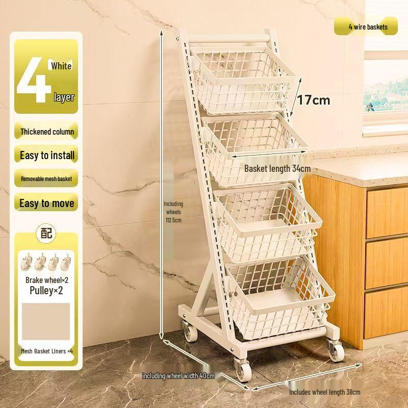Multifunctional Storage Rack: Kitchen Vegetable, Snack, and Fruit Basket with Multi-layered, Partitioned Design for Living Room or Bedroom.