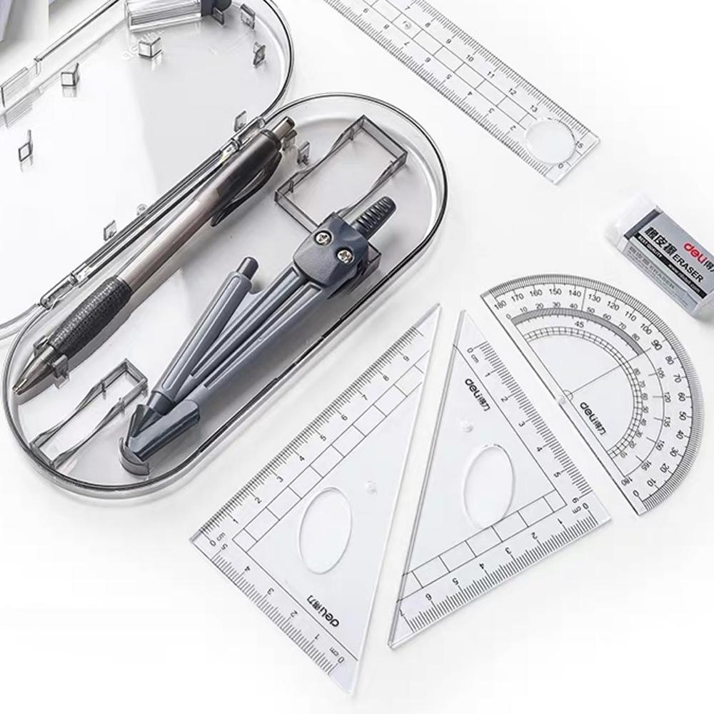 Stationery Compass Ruler Eraser Math Learning Tools Compass Ruler Kit Math Sets Geometry Kit Set