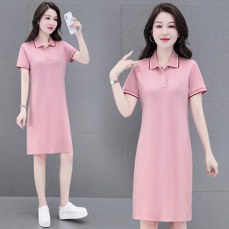 SCIONE Sommer Dame Blyantkjole Pluss Størrelse Kortarmet Polokjole M~4XL