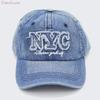 Denim Baseballkappe NYC Buchstaben Stickerei Y2K Mode Damen Herren Kappen Trucker Hüte Unisex Gute Qualität Baumwolle Jeans Blau Hut