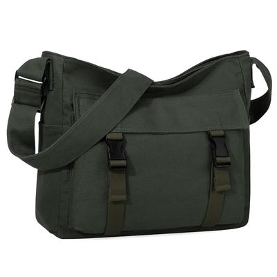 VASCHY Shoulder Bag for Men and Canvas Messenger Crossbody Shoulder A4 Green Women, Bag, Lightweight, Bag, Bag, Bag, Casual, Commuting, School,