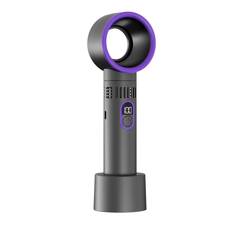Digital Display USB Charging Bladeless Fan - Portable Desktop & Handheld Model