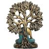 Tree Buddha Statue Showpiece Idol Home Decor Items for Living Room and Gifts Decorative Showpiece - 24 Cm  (Resin, Gold, Green)