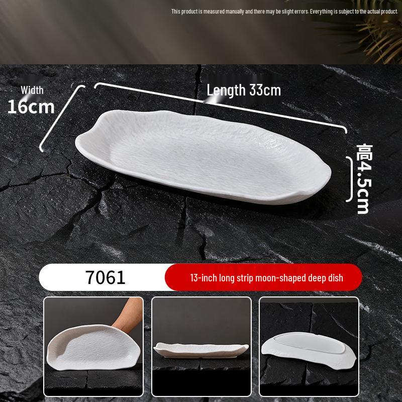 Melamine Long Sushi/BBQ/Hot Pot Plate for Beef and Cold Dishes