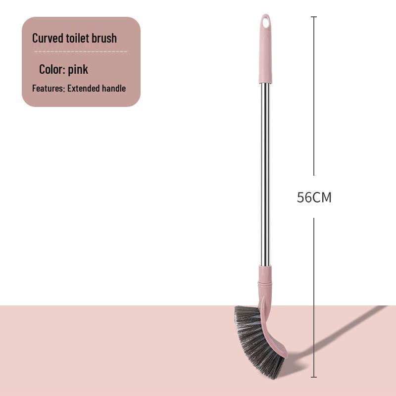 Hanging Round Head Toilet Brush with Stainless Steel Handle and Soft Bristles for Multi-purpose Cleaning