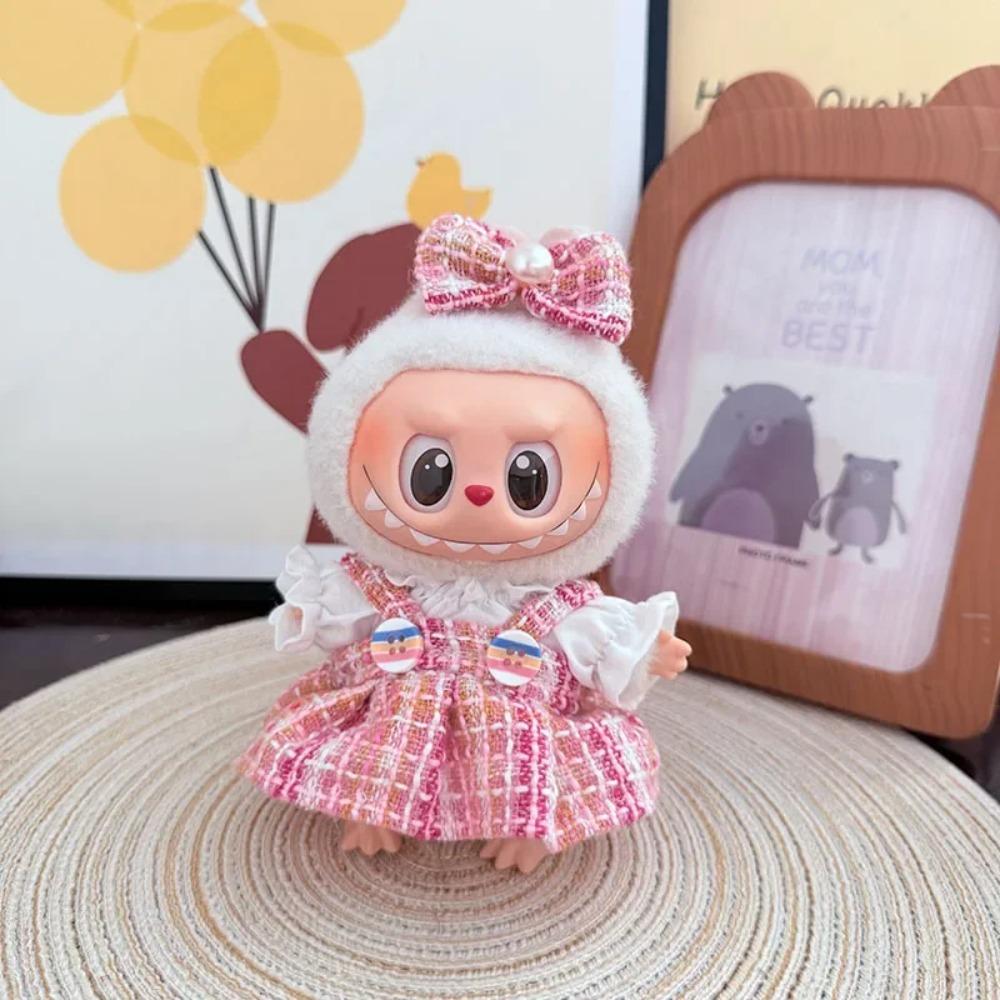 

Для 15/17см Labubu Одежда Набор Платье с Бантом Одежда для Кукол Labubu Юбка с Узором Сердечки Комплект Декор Замена Аксессуары No doll