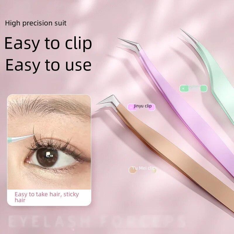 Neue Präzisions-Wimpernpinzette, siebenstellige Federklemme, Klemme für künstliche Wimpern, Schönheitswerkzeug, geeignet zum Pfropfen von Wimpern