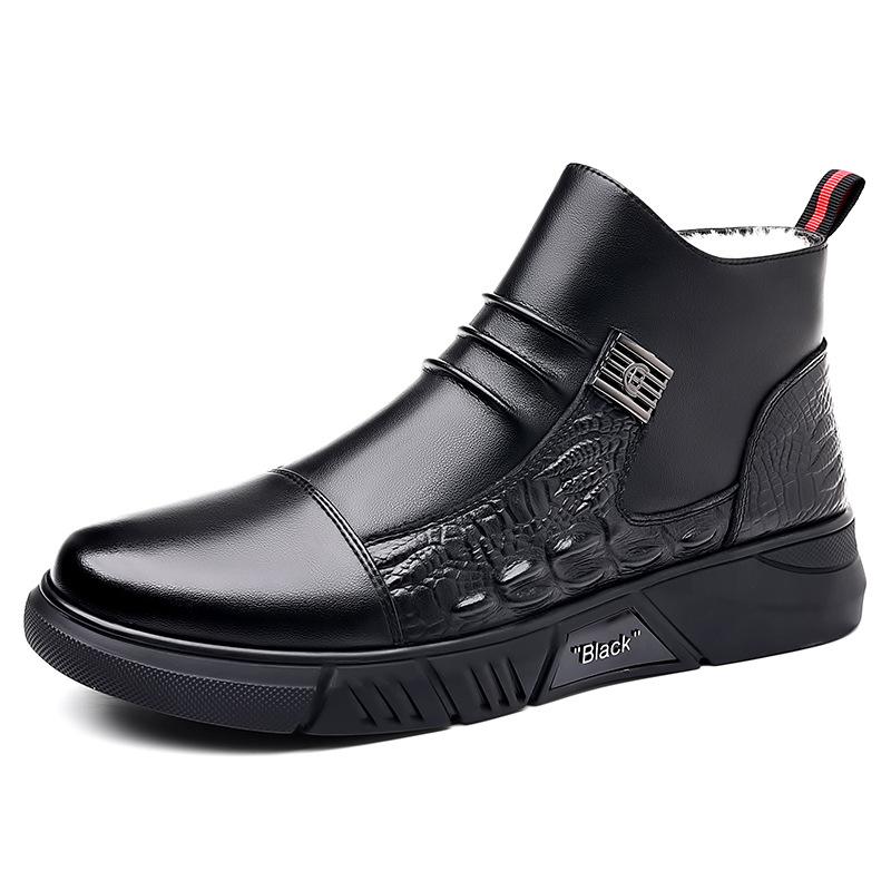 

Мужские кожаные ботинки новые ботинки Martin мужские модные бархатные зимние хлопковые туфли модные ботинки Chelsea ботинки в британском стиле мужская обувь 44